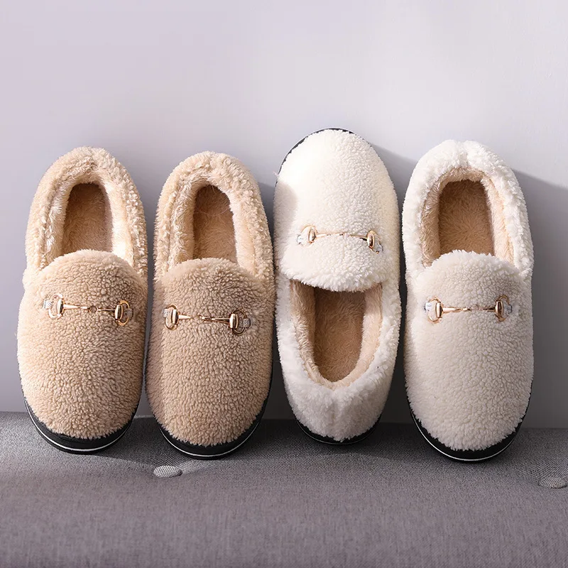 Winter Cotton Plush Slippers Women Indoor Outdoor Wear Soft Thick Cover Heel Non-slip Warm Design Fashion Versatile Boots