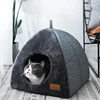 Foldable Dual-use Triangle Cat Nest Closed Cat House Pet Nest Warm and Thickened Deep Sleep Dog Nest Pet Supplies Closed Cat Bed 2