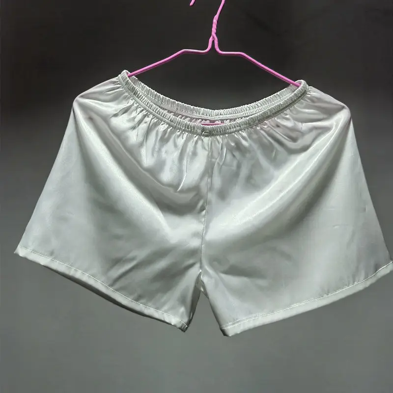 

Summer Glossy Satin Women Shorts Home Thin Plus Size Casual Sleeping Bottoms