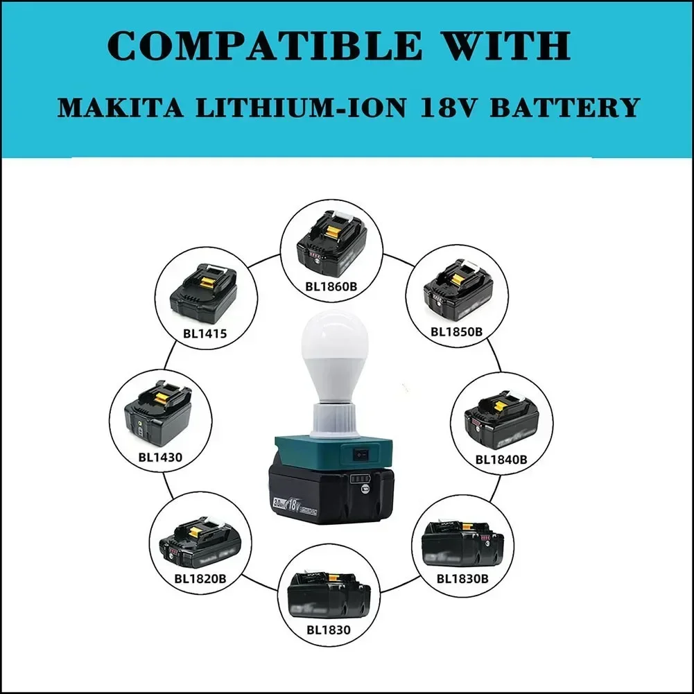 Work Light LED Bulb Portable 12-60V 1PC Accessories E27 Bulb Makita 18V Series LED Mini Lamp Outdoors Indoors