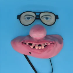 Unisex Humorous Clown Latex Half Face Mask for Cosplay and Halloween (Men big nose)