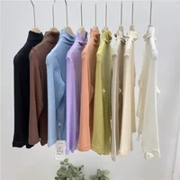 Kids Girls Solid Undershirts 2024 New Children Casual Modal T-shirts Candy Color Spring Autumn Clothing Baby Girls Thin Tops 2