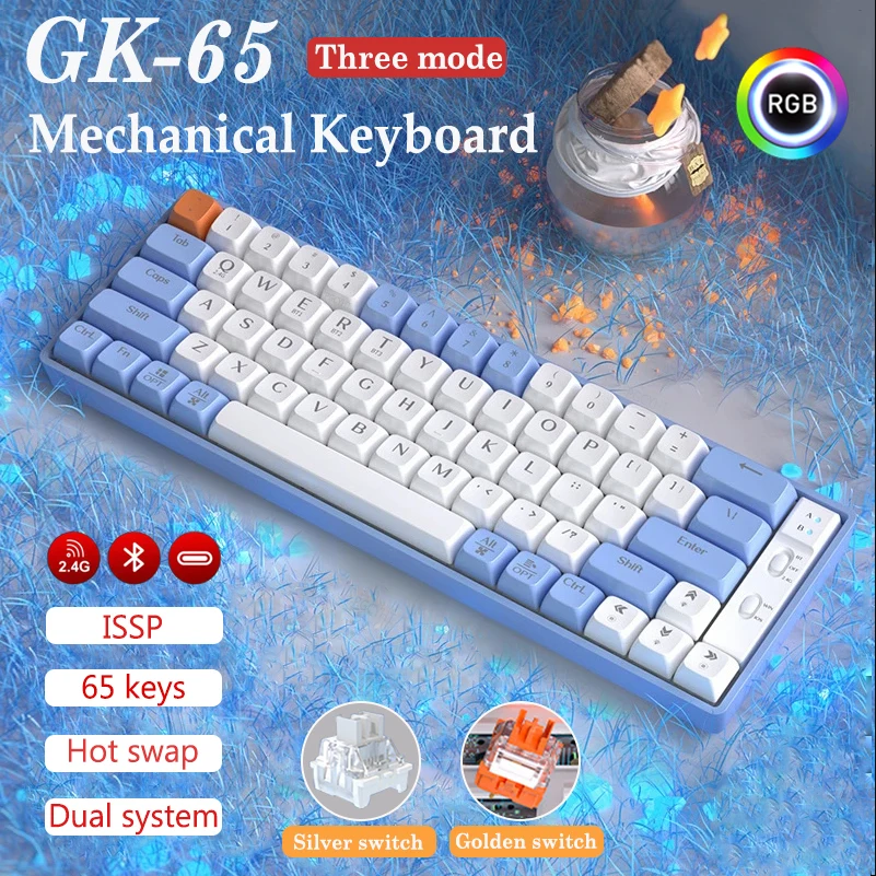 GK65-Bluetooth-compatible-5-0-Wireless-Mechanical-Keyboard-RGB-Gaming ...