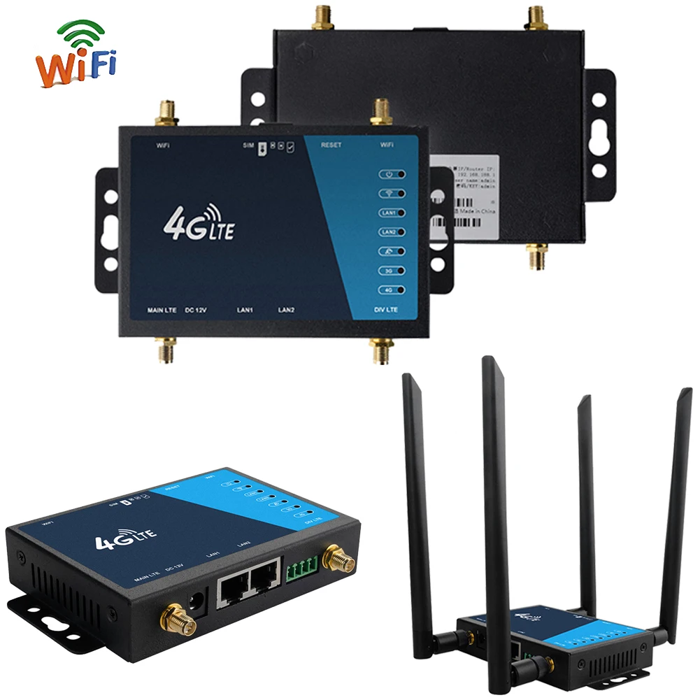 Wireless Wi-fi Router com Slot para Cartão Sim Antena Proteção Firewall Grau Industrial 4g Banda Larga Lte Cpe 4g
