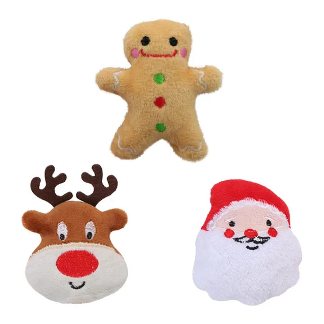 Cat Toys Christmas Elk Gingerbread Man Santa Claus Plush Cat Dogs Toys Interactive Play Cat Toys Self Hi Christmas Pet Supplies 4