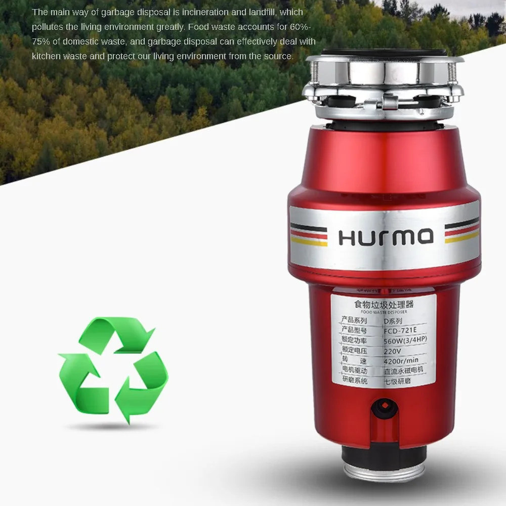 Home Appliances Garbage Disposer Household Kitchen Sink Kitchen Waste One Click Shredder Automatic Garbage Disposal 6