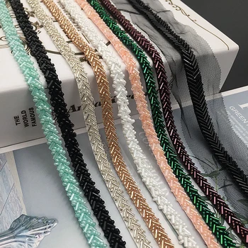 의류용 구슬 레이스 리본, 바느질 액세서리, 드레스 칼라 커프, DIY 공예, 바느질 아플리케, 1 야드