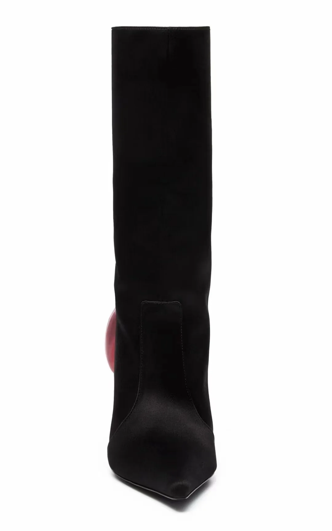 New Foreign Trade Suede Pointed Flower Fine Heel Ultra High Heel Back Zipper Fashion Show Large Women's Boots