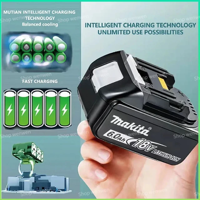 Makita 18v Battery 6.0ah Makita With Led Lithium Ion Replacement Bl1860b  Bl1860 Bl1850 Makita Rechargeable Power Tool Battery - Rechargeable  Batteries - AliExpress