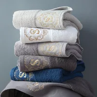 100% Cotton High Quality  Embroiderd Face Bath Towels Bathroom Soft Feel Highly Absorbent Shower Hotel Towel Multi-color 75x35cm 4