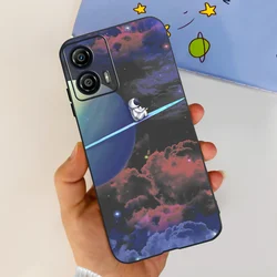 Stylish Pattern Soft TPU Shockproof Black Silicone Phone Case for Moto G73 (Gold)