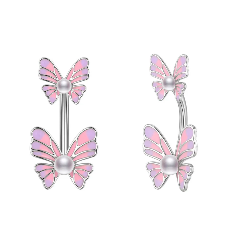 1PCS Butterfly Belly Button Rings Sunflower Navel Piercing Ring Navel Button Piercing Body Belly Piercing Jewelry 316L steel