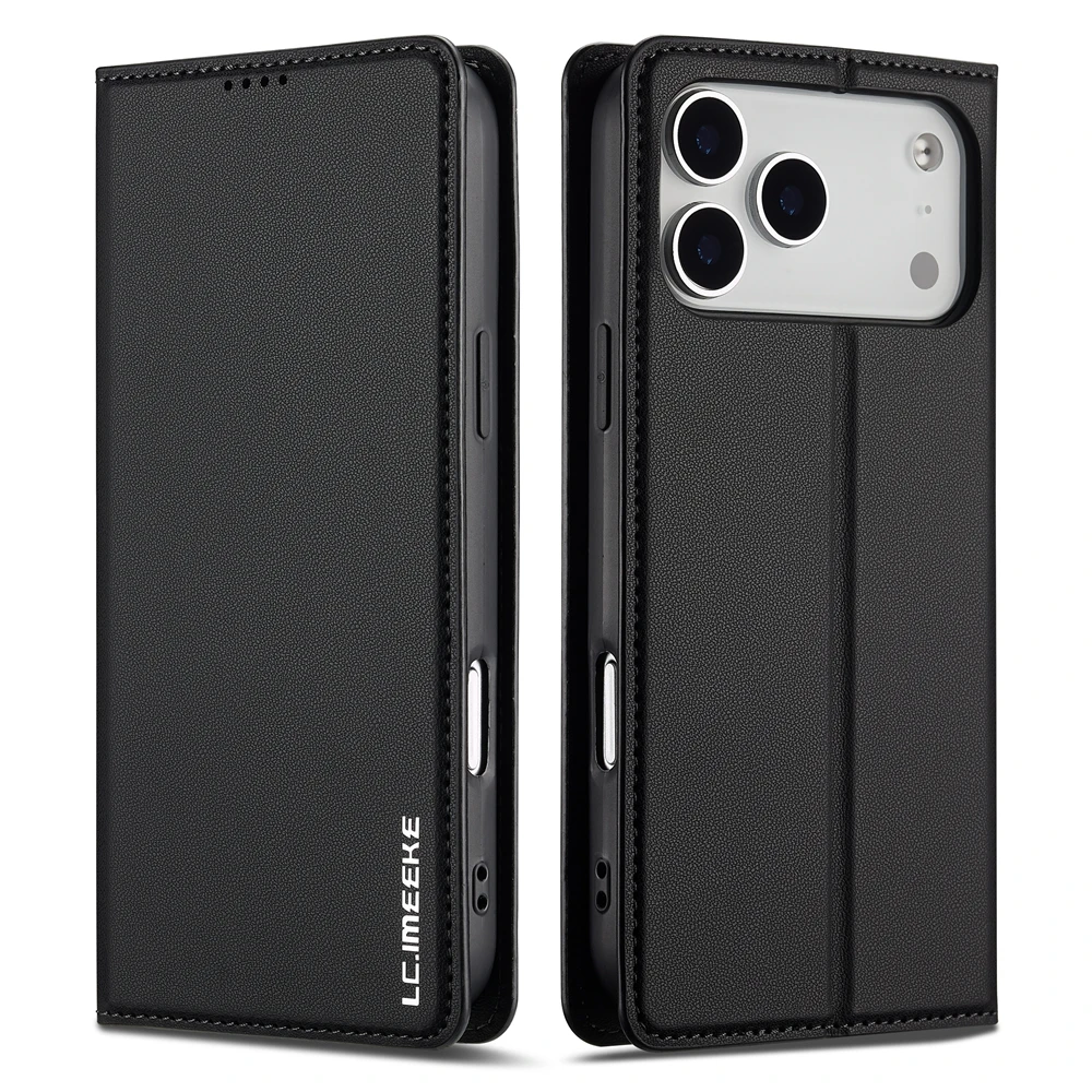 Leather Flip Wallet Phone Case with Cash and Card Pockets