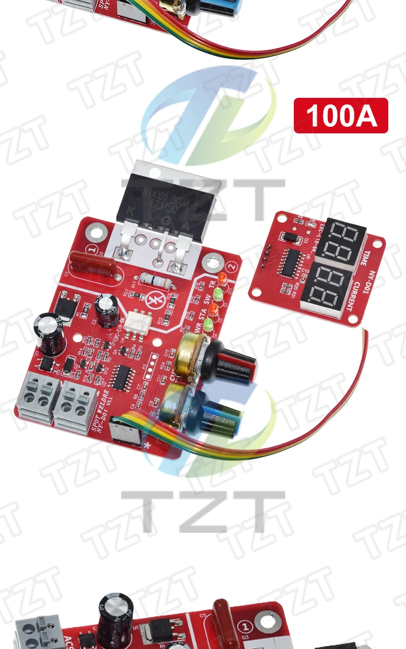 DIY NY-D01 Control Board AC9-12V 40A/100A Spot Schweißen Maschine Control Board Schweißer Panel Einstellen Zeit Strom Digital display – Detail 7