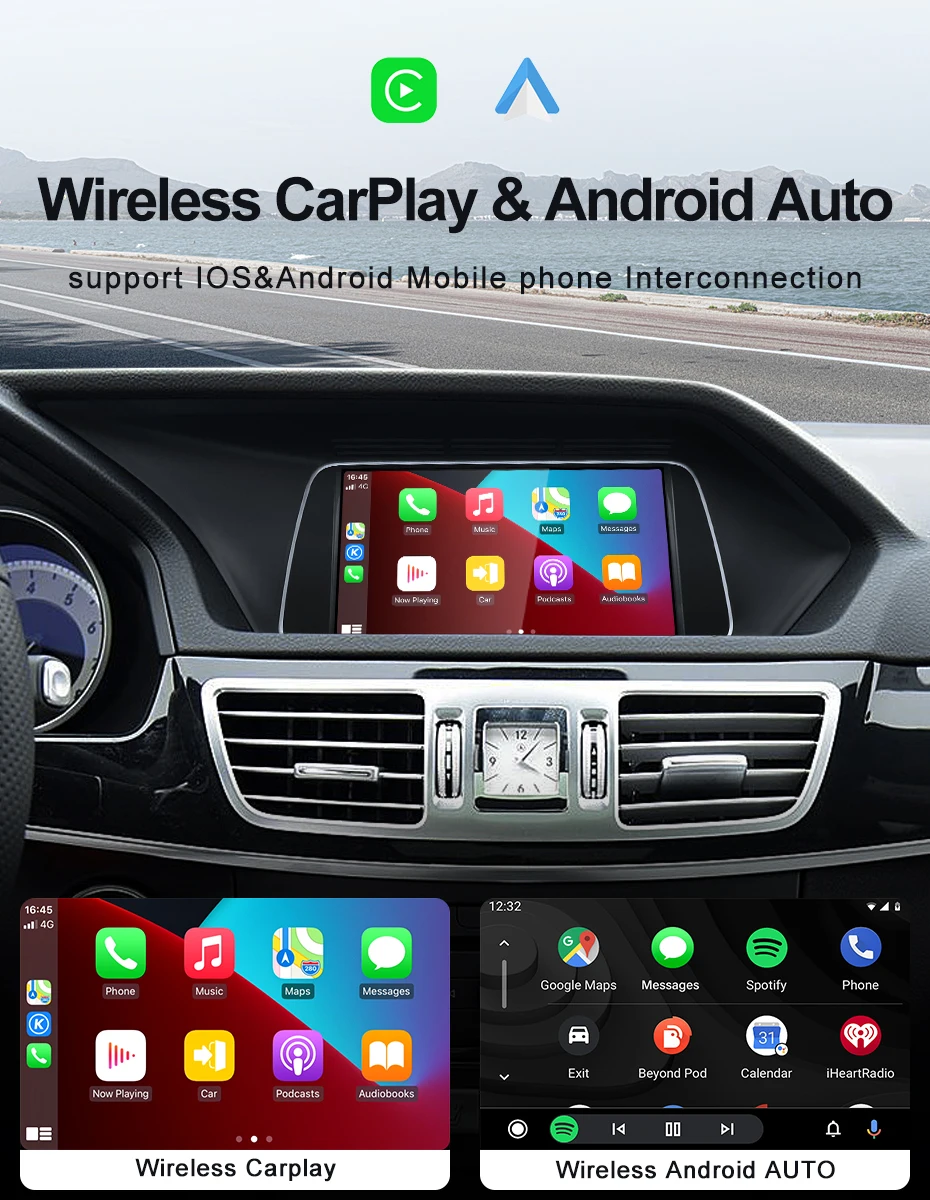Qulacomm Snapdragon6125 665 Android 14 For Mercedes Benz E Class W212 Wireless