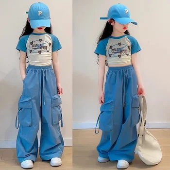 Girls' Wide-Leg Cargo Pants 1