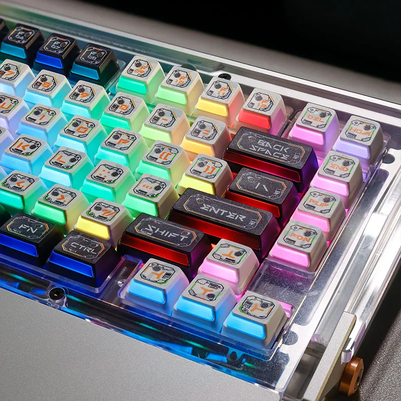 

MiFuny 550W Theme Keycaps PBT Dye Subbed Keyboard Caps Nuclear Power Profile Gaming Keycap for Mechanical Keyboard Accessories