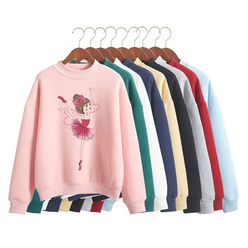 

Spring Autumn Fleece Sweatshirt S-4XL Cute Women Pullover Top 16 Colors Casual Loose Solid Thick Hoodie Female Wholesale