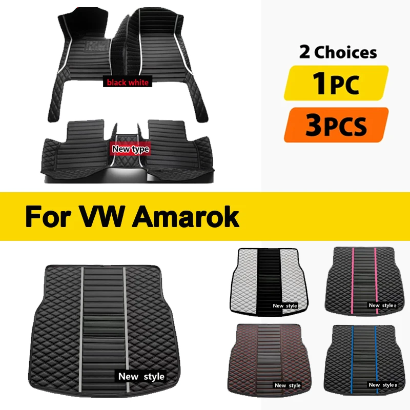 

Car Mats For VW VW Amarok 2010~2022 Floor Rug Auto Interior Parts Carpet Pad Luxury Leather Mat Car Accessories