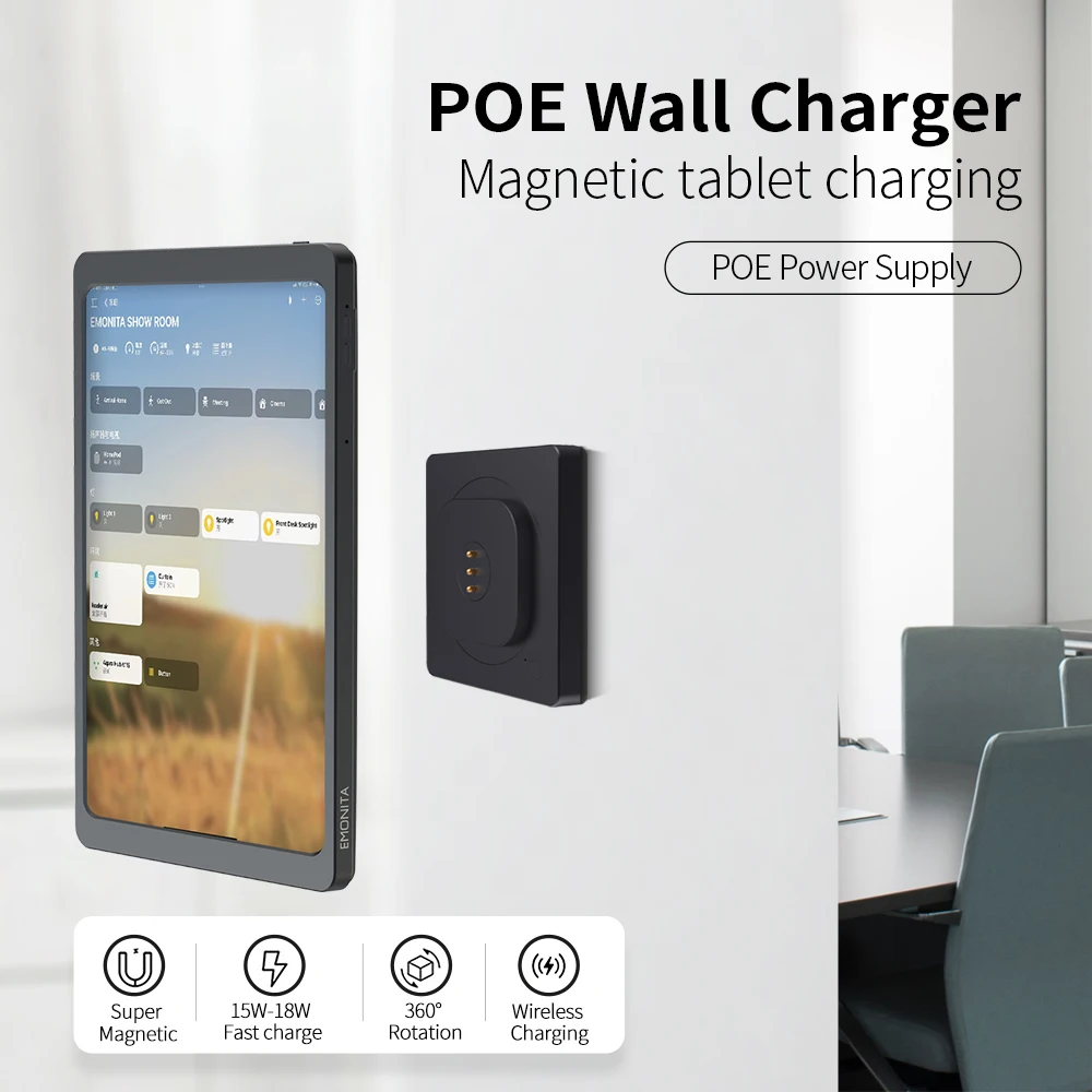 

POE iPad Tablets Stand Wall Mount Charger Wireless Charging Holder Adapter For iPad Pro 12.9 Inch With Strong Magnetic