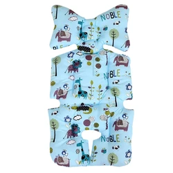 Soft Cotton Baby Stroller and High Chair Seat Cushion Liner Pad Cover (Blue animal kingdom)
