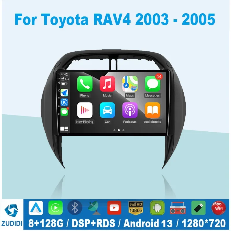 Android Auto Radio For Toyota RAV4 RAV 4 2003-2005 DSP Carplay GPS Navigation Multimedia Video Player Stereo 2din DVD