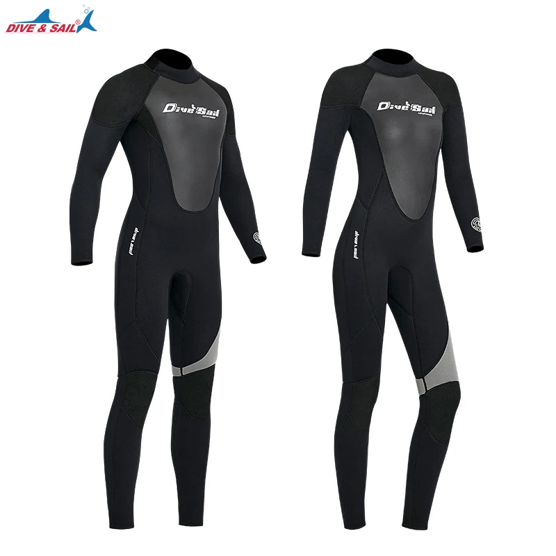 Men Women Wetsuit 3mm Neoprene Diving Suits One Piece Long Sleeves
