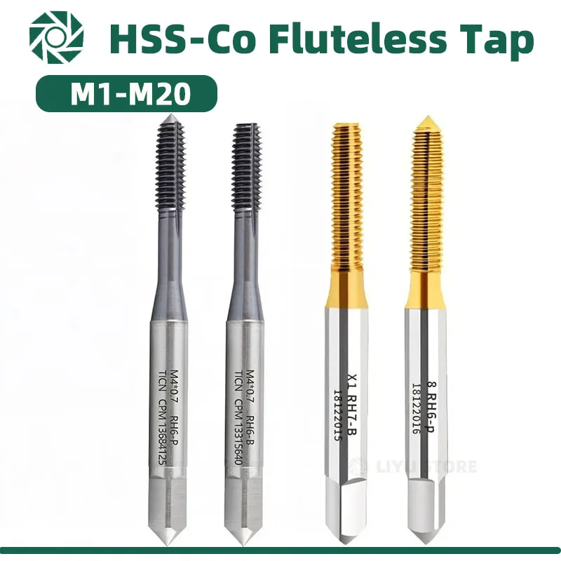 리유 플루트리스 탭 나사산 성형 압출 HSS TiN 코팅 M35 Co5 알루미늄 ..