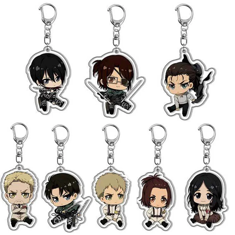 Anime Levi Ackerman Eren Jaeger Keychain Cosplay Keychains pendant key chain Key Ring Men Women Jewelry Gifts