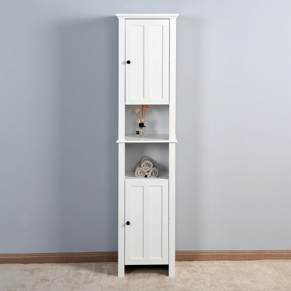 

Bathroom Floor Storage Cabinet with 2 Doors Living Room Wooden Cabinet with 6 Shelves 15.75 X 11.81 X 66.93 Inch Free Shipping