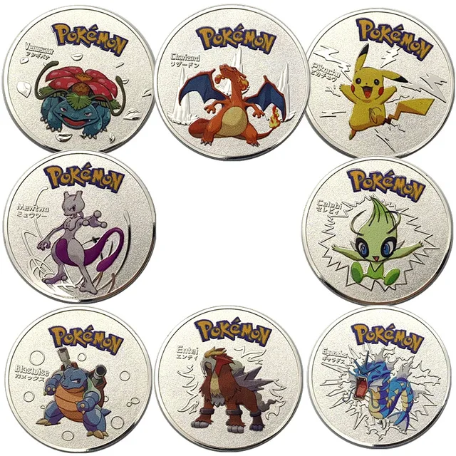 NEW Pokemon Anime Gold Plated Gold Coin Game Commemorative Coin Pikachu Gold Coin Game Collection Pokemon Cards Christmas 3
