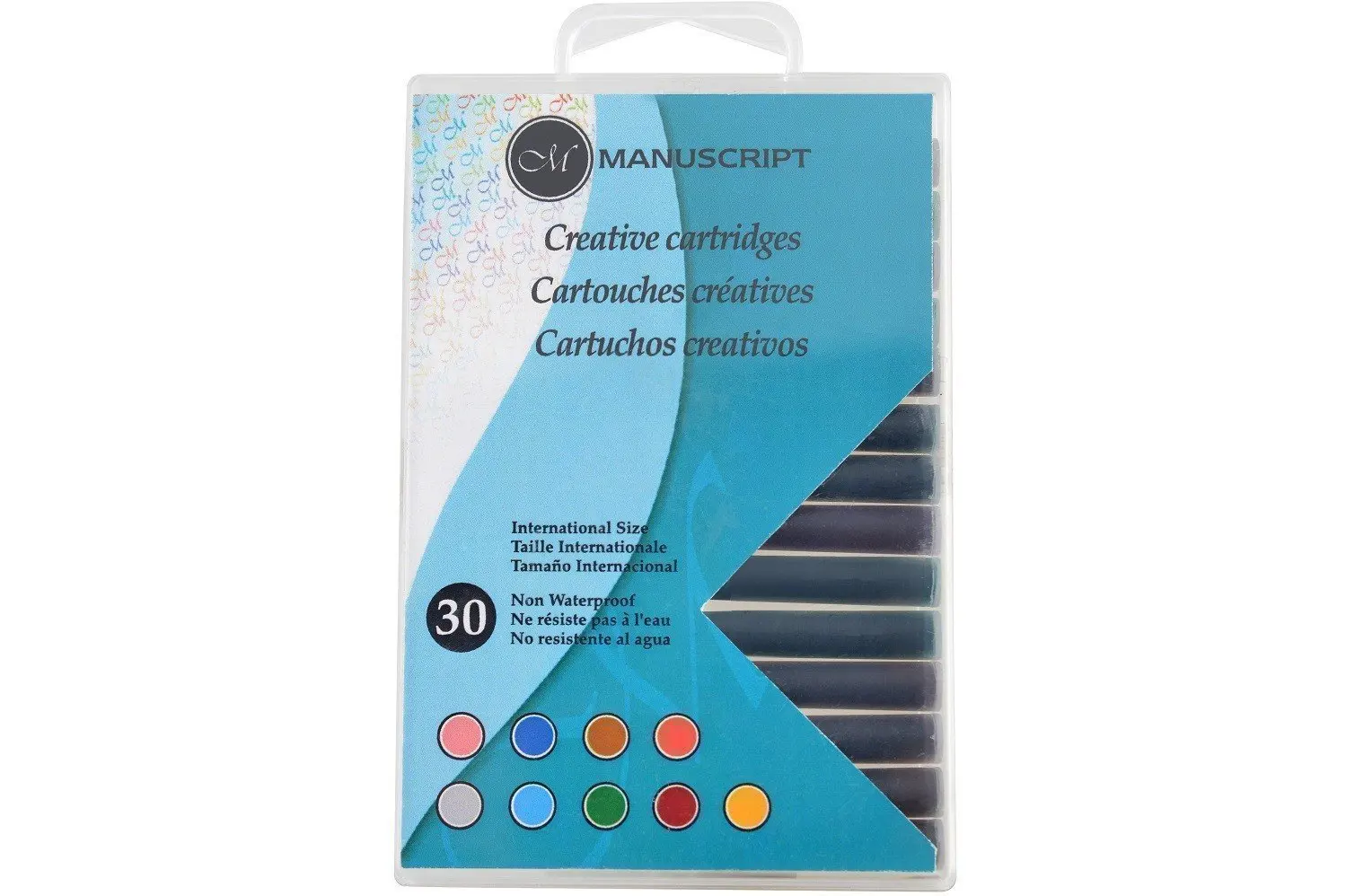 A set of ink cartridges manuscript creative 38 ml assorted 9 colors 30 PCs in a blister | Канцтовары для офиса и дома