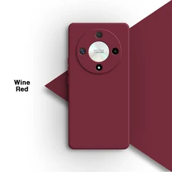 Minimalist Liquid Silicone Phone Case - Soft Square Design with Enhanced Protection for Honor X9c (Wine Red)