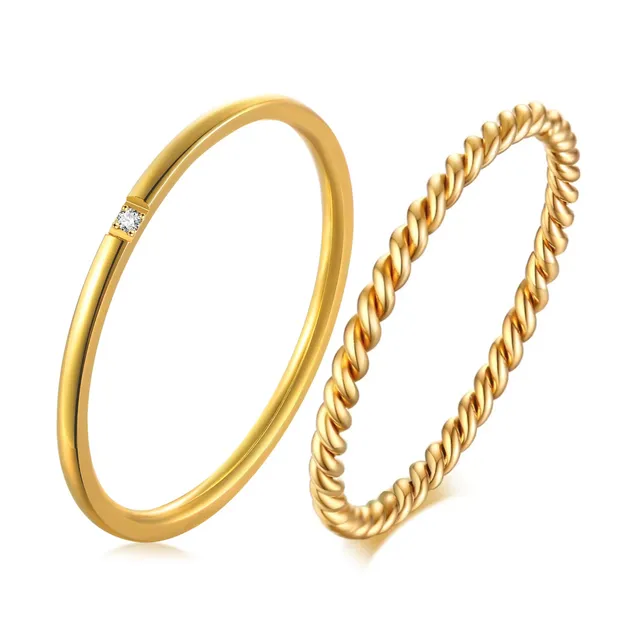 Bague mince Chic en corde torsadée pour femmes, bagues de mariage en métal en acier inoxydable, nouveaux bijoux de fête Vintage simples et élégants