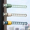 3 Pcs Creative window balcony hanging drying rack stainless steel 8 hanging holes drying rack small portable travel drying rod 3