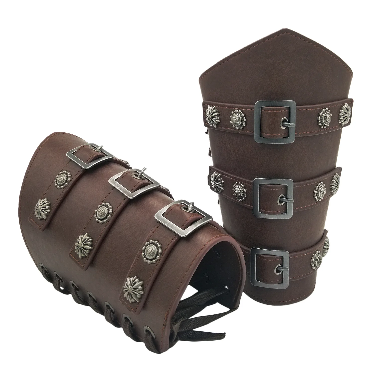 

2pc Medieval Armor Gloves Wide Cuffs Bracelets Men Steampunk Warrior Gauntlet Renaissance Knights Templar Retro Leather Bracelet