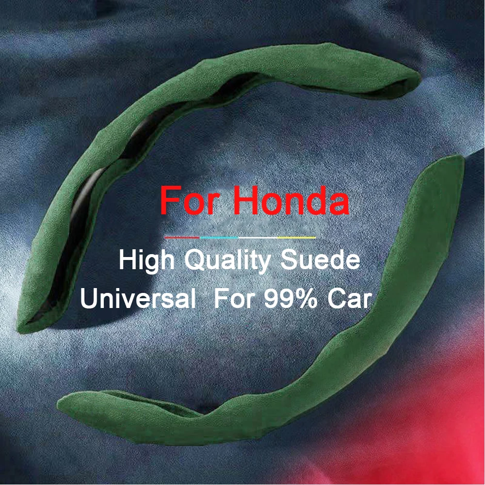

Suede Universal Car Steering Wheel Cover 38CM Non-Slip Booster Cover For Honda Civic CRV CR-V Fit Jazz Accord Odyssey FIT