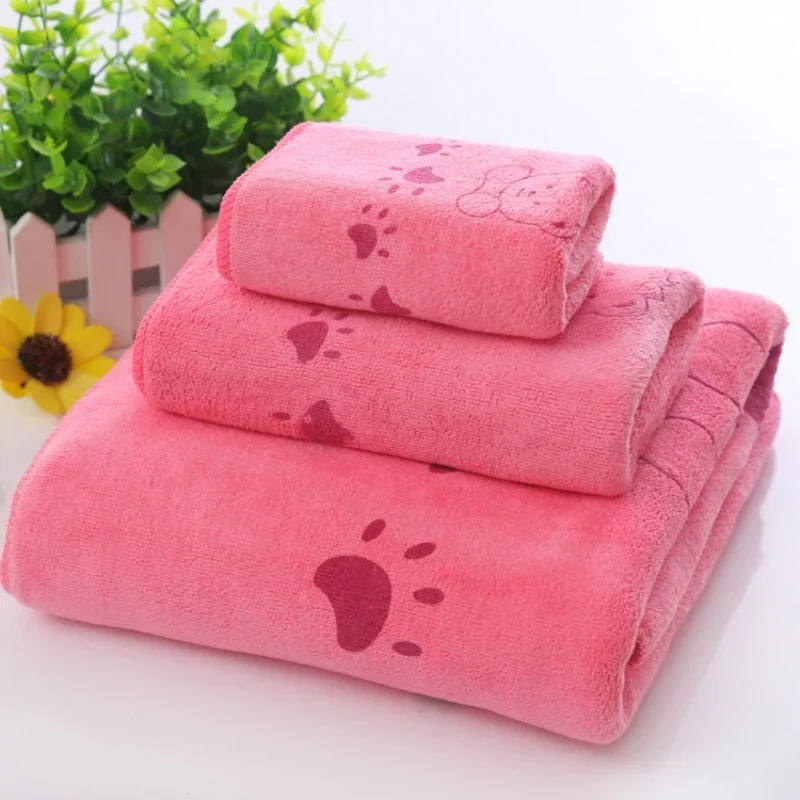 Set of 3 Microfiber Fabric Bath Towel(70*140cm)- Bathroom Towel(35*70cm)-Hand Towel (25*50cm) Quick Dry Towels