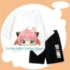 Japanese Anime Spy X Family Anya Forged Graphic Printed T-shirt Street Kids Clothing Fashion Short Sleeve Neutral T-shirt Sets 6