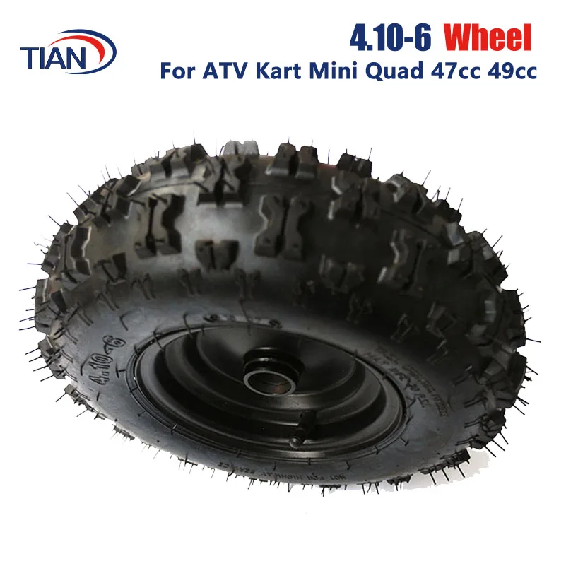 

Колеса ATV 4,10-6 шины и обод ATV Quad Go Kart 47cc 49cc массивные 4,10-6 шины внутренняя труба подходит для всех моделей