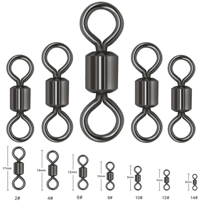 50pcs-Fishing-Barrel-Bearing-Rolling-Swivel-Solid-Ring-LB-Lures ...