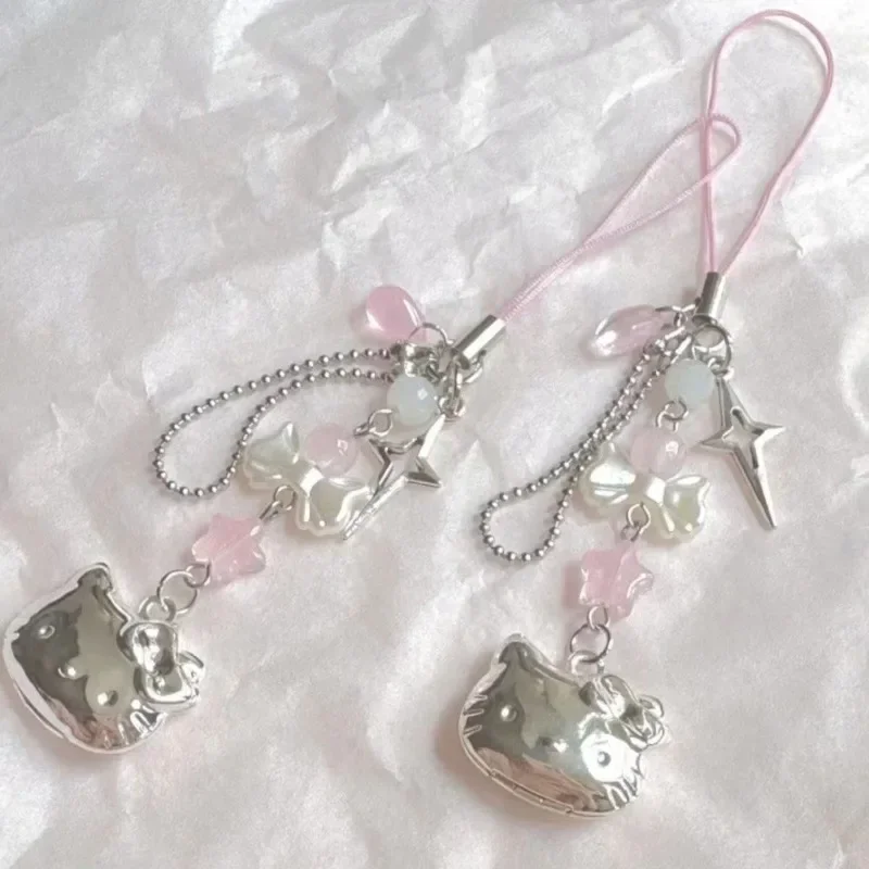 

Sanrio Toys Hello Kitty Anime Pendant Kawaii Cartoon Handmade Beads Strand DIY Jewelry Choker Bracelets Dangle Phone Chain Gifts