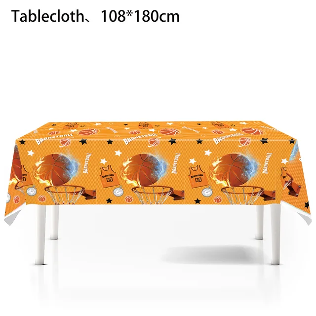 Basketball Tablecloths Basketball Party Decorations Rectangular Plastic Table Cover Boys Basketball Theme Birthday Party Supplie 2