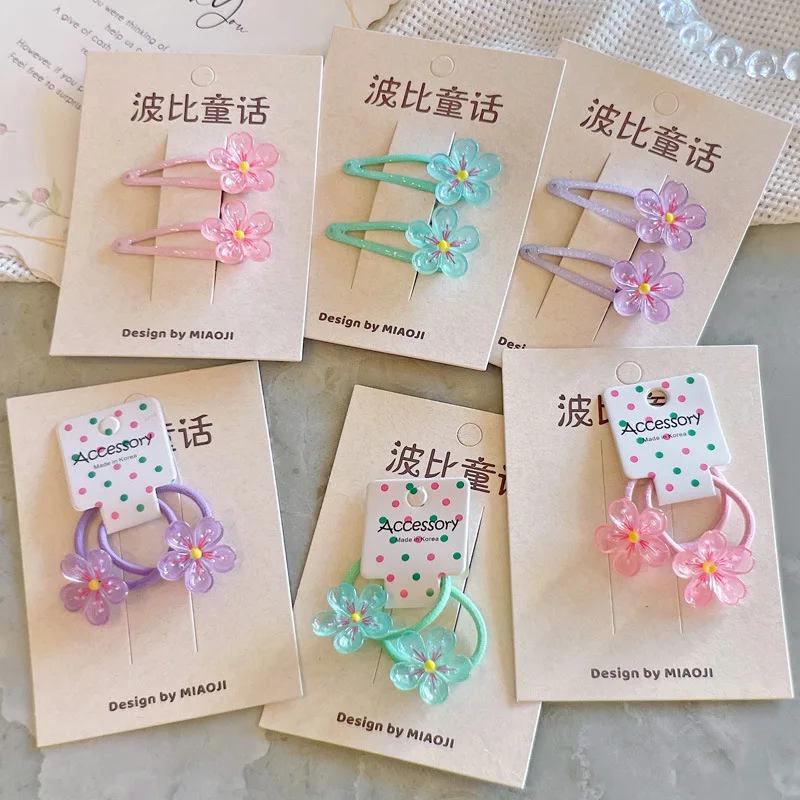 

2 шт., детские заколки для волос, с цветами