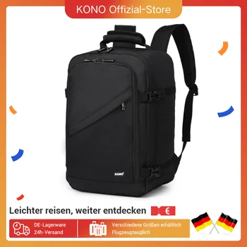Borsa da cabina Kono 40x20x25 cm per zaino da viaggio Ryanair Under Seat, misura cabina 20L Nero Minimalista 1