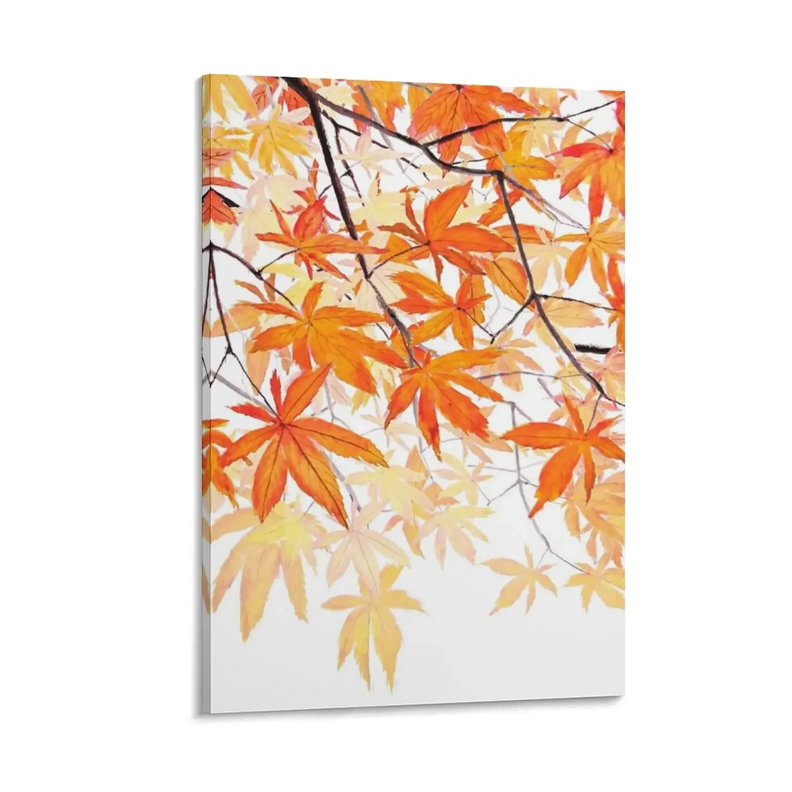 

Orange maple leaves watercolor Canvas Painting decorative wall poster home decorations and organization Picture on the wall