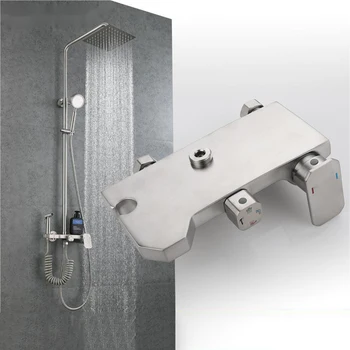 ชุดฝักบัวห้องน้ำสแตนเลส304ชุดก๊อกน้ำในครัวเรือนก๊อกน้ำอ่างอาบน้ำติดผนังก๊อกน้ำฝักบัวอาบน้ำ 1