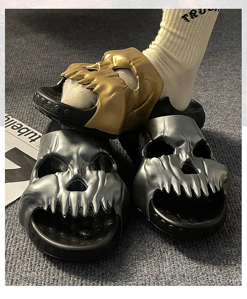 Men's Skull Head Slippers - true deals club