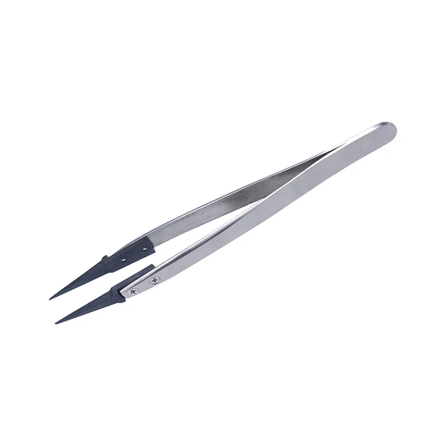 Handle Stainless Tweezers Antistatic plastic for Watch Hands Installation  work - AliExpress