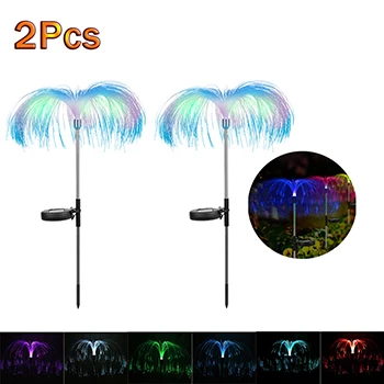 solar camping lights 1-5Pcs LED Solar Garden Light Fiber Optic Jellyfish Lights Outdoor Lawn Garden Landscape Party Decoration Luminous Plug-in Light led solar lights